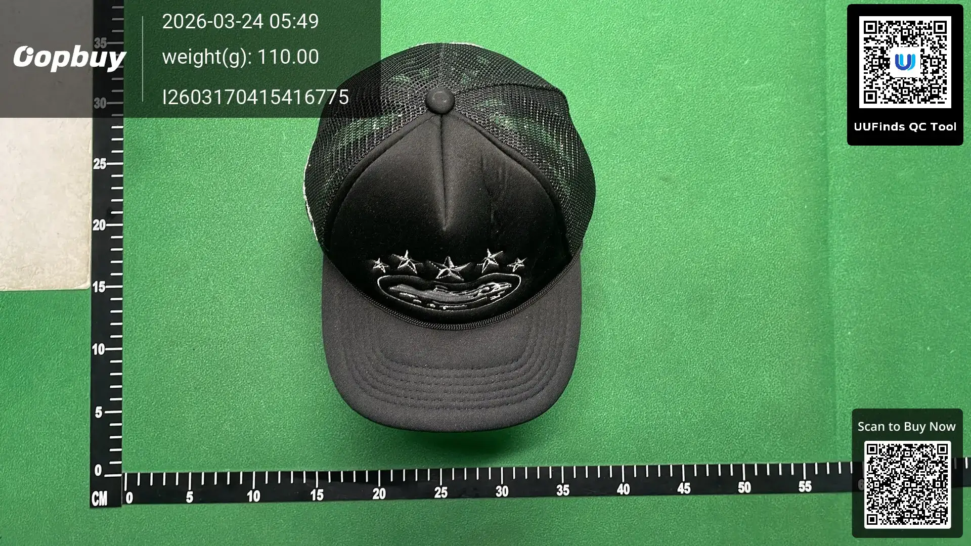 Black Trucker Hat with Stars