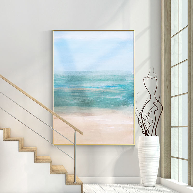 Nordic Style Entrance Entrance Decorative Painting Restaurant Painting Living Room Hanging Painting Big Pair Abstract Landscape Art Painting Blue Mural
