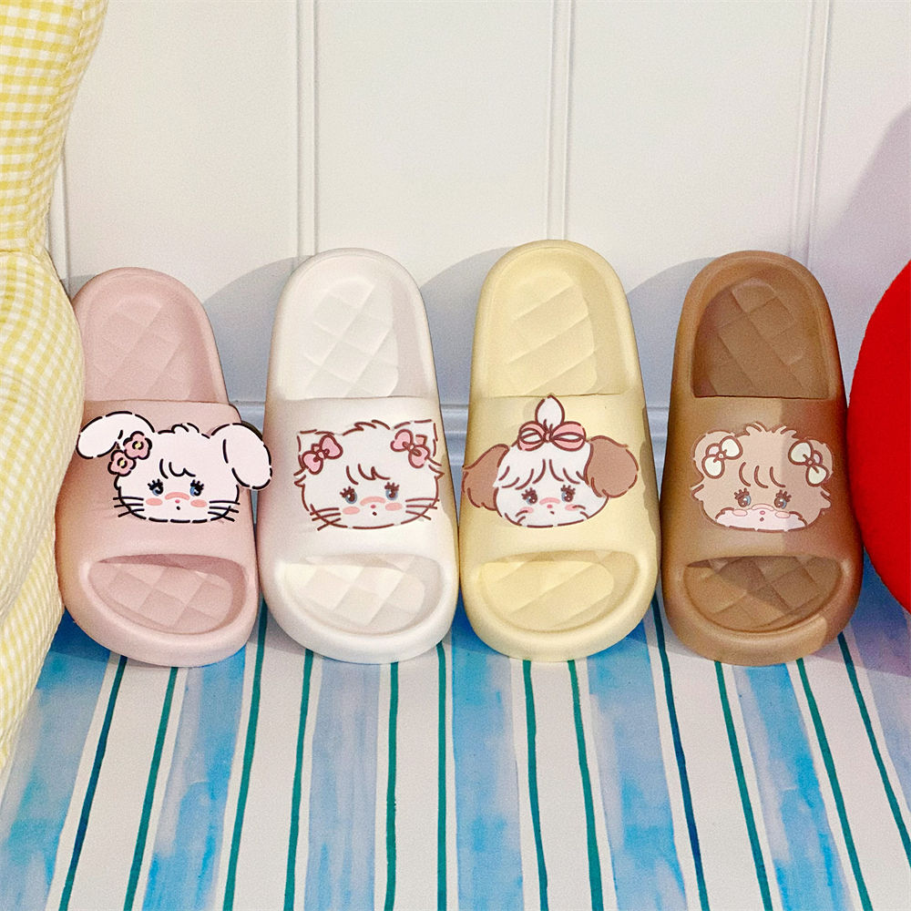 Cute Soft-Soled Quilted Personalized Mikko Co-Branded Indoor Slippers Cartoon Korean Style Home Student Slippers Summer