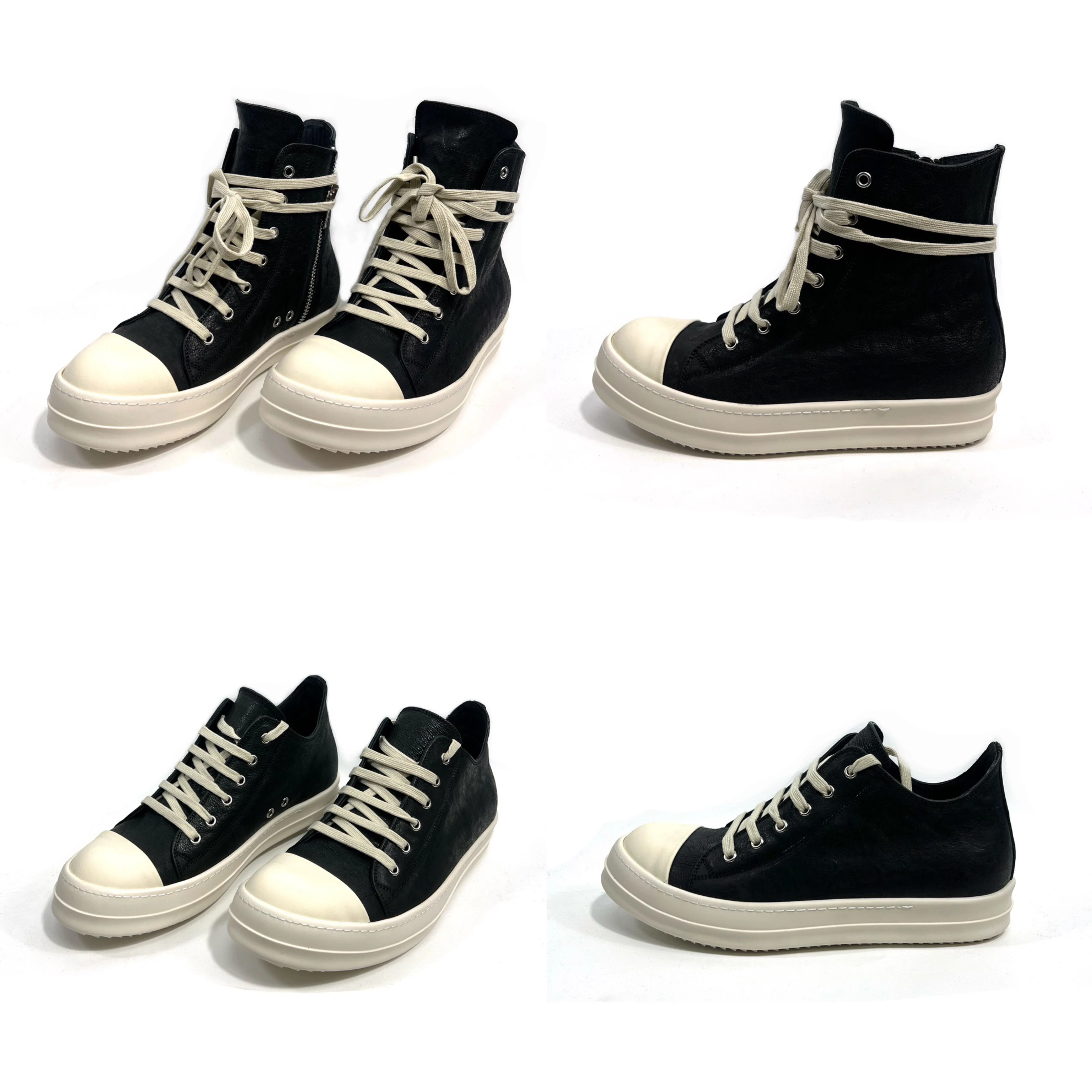 Rodowens25Ss Ro Dark Style Owens New Lace-Up Design Classic High-Top Shoes with Lychee Pattern