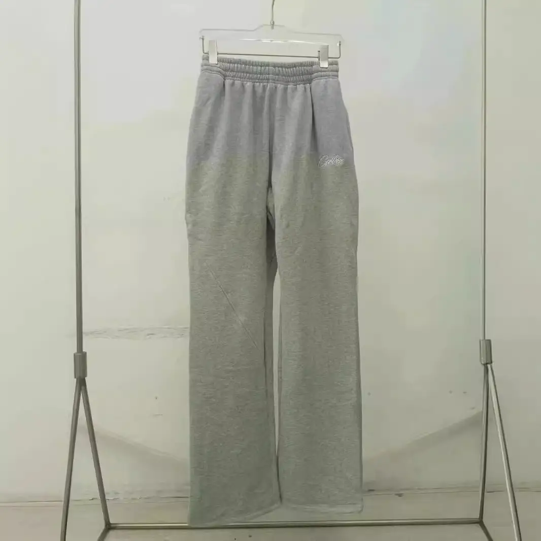 Hip-Hop Street Dance Embroidered Letter Knitted Men's and Women's Sports Wide-Leg Loose Sports Straight Pants