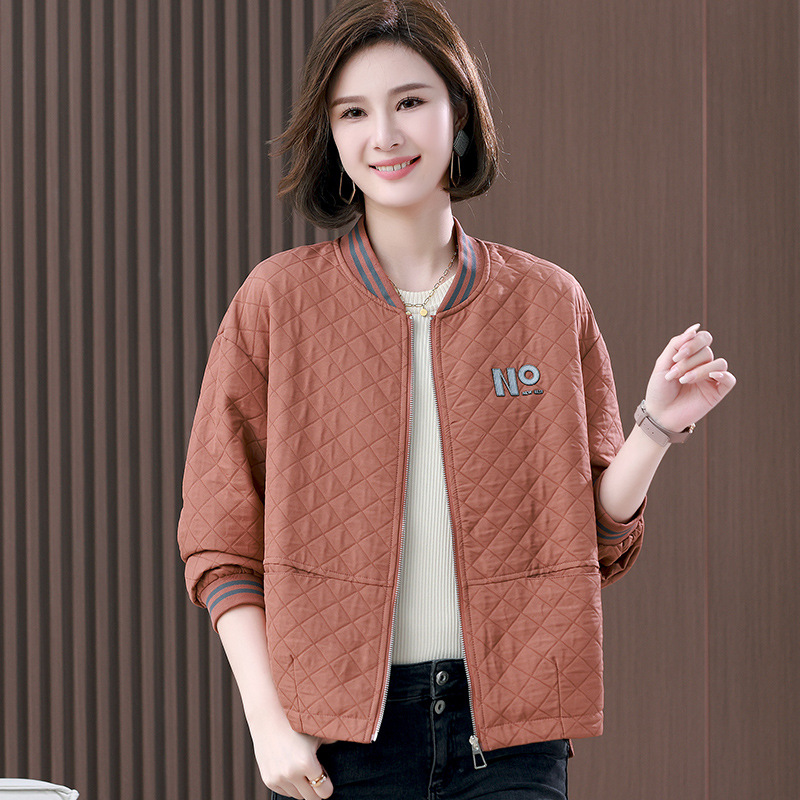 Quilted Baseball Coat Women's Spring and Autumn 2023 New Middle-aged Mother's Casual All-match Short Jacket Top