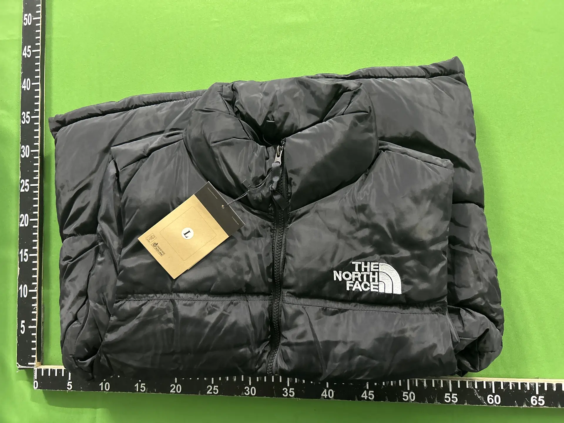 The North Face black down jacket
