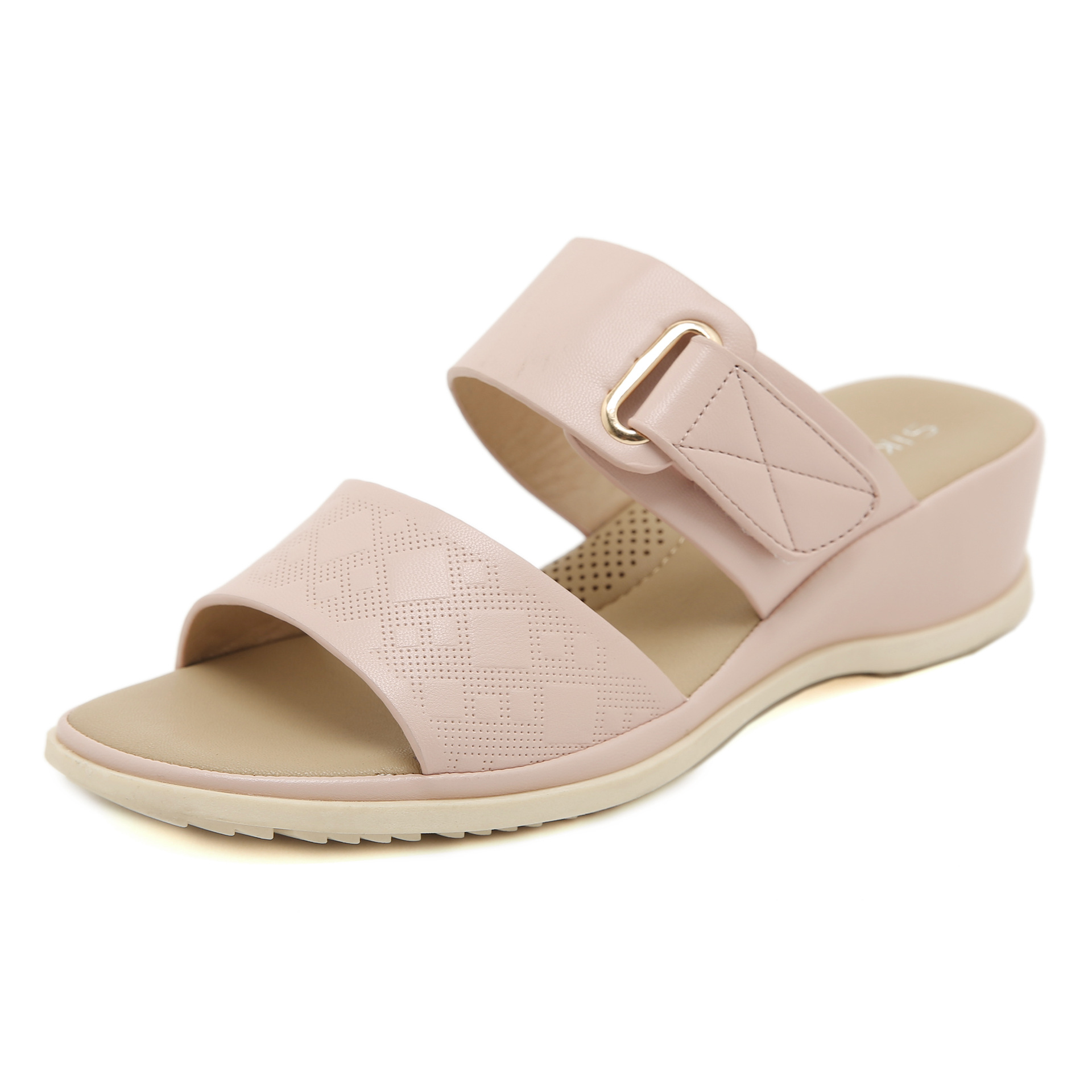 1520-3 New 2025 European and American Summer Women's Sandals Buckle Casual Beach Seaside Comfortable Cross-border Wedge Sandals