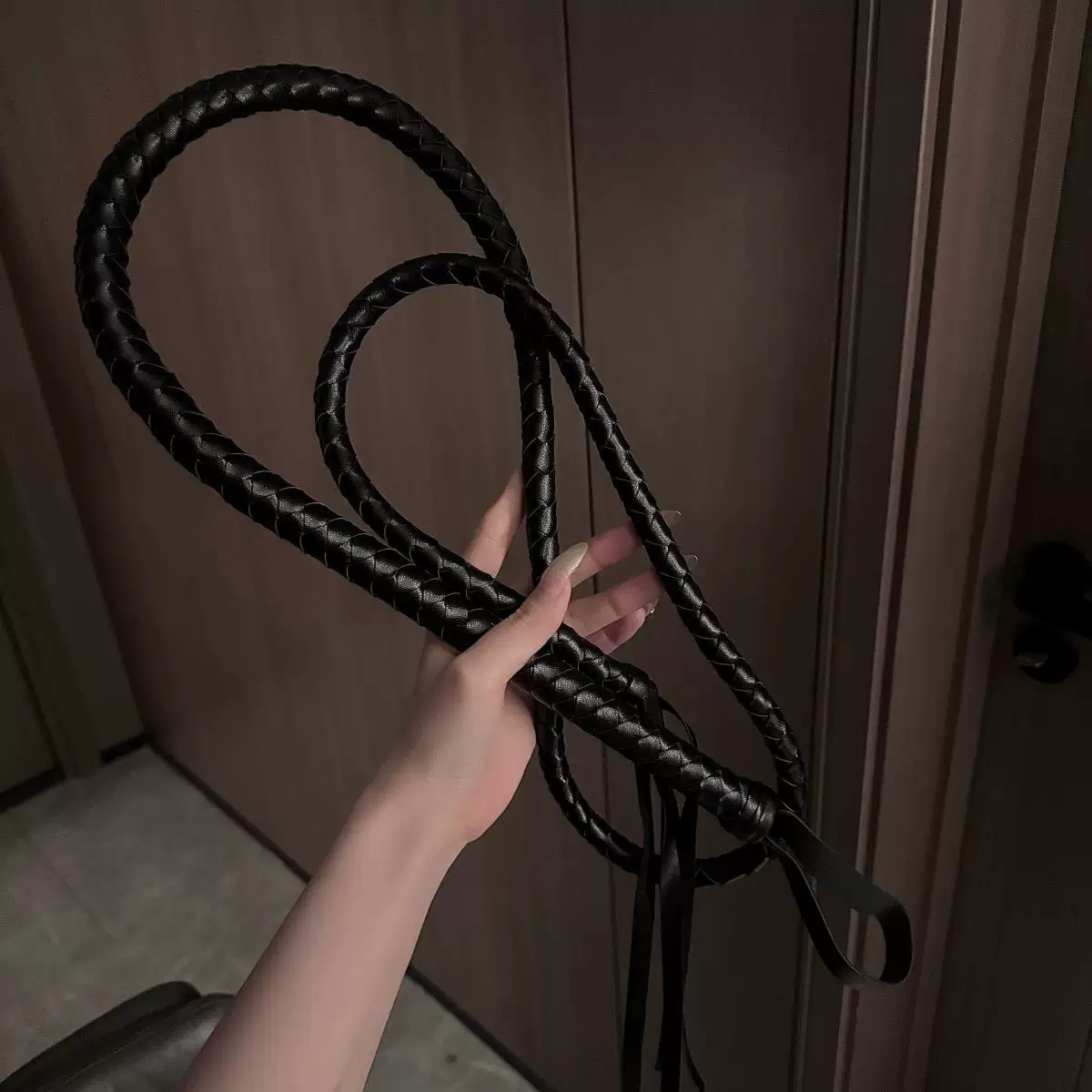 5-Star Pain-Point Small Whip, Black Horse Whip, Long Sheepherding Whip, Pu Black Cosplay Knight Equipment, Loose Whip, Long Snake Whip