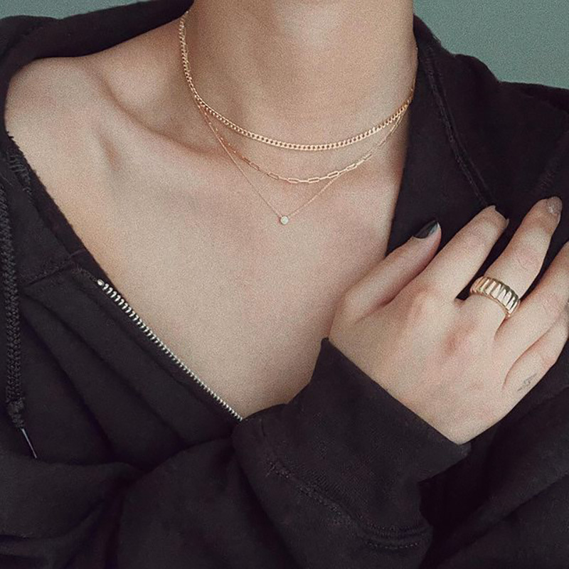 Retro Ring Women's European and American Ins Cold Style Simple Simple Plains Ring Niche Design Sense Finger Ring Ring New Style