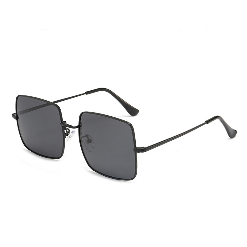 New Metal Glass Anti-Uv Square Sunglasses, Personalized, Trendy, Fashionable, European and American Retro with Myopia Sunglasses