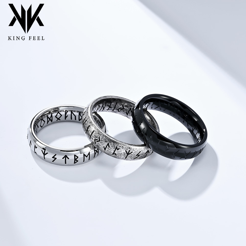 Amazon Retro Nordic Viking Character Titanium Steel Ring for Men and Women Neutral Style Wear Stainless Steel Hand Jewelry