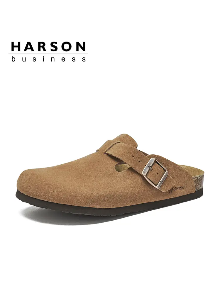 Hazen Shoes Men's Shoes Spring & Fall Birkenstock Shoes Men New arrival Genuine Leather Slip-Ons Outwear Popular Toe-Toe Slippers for Men