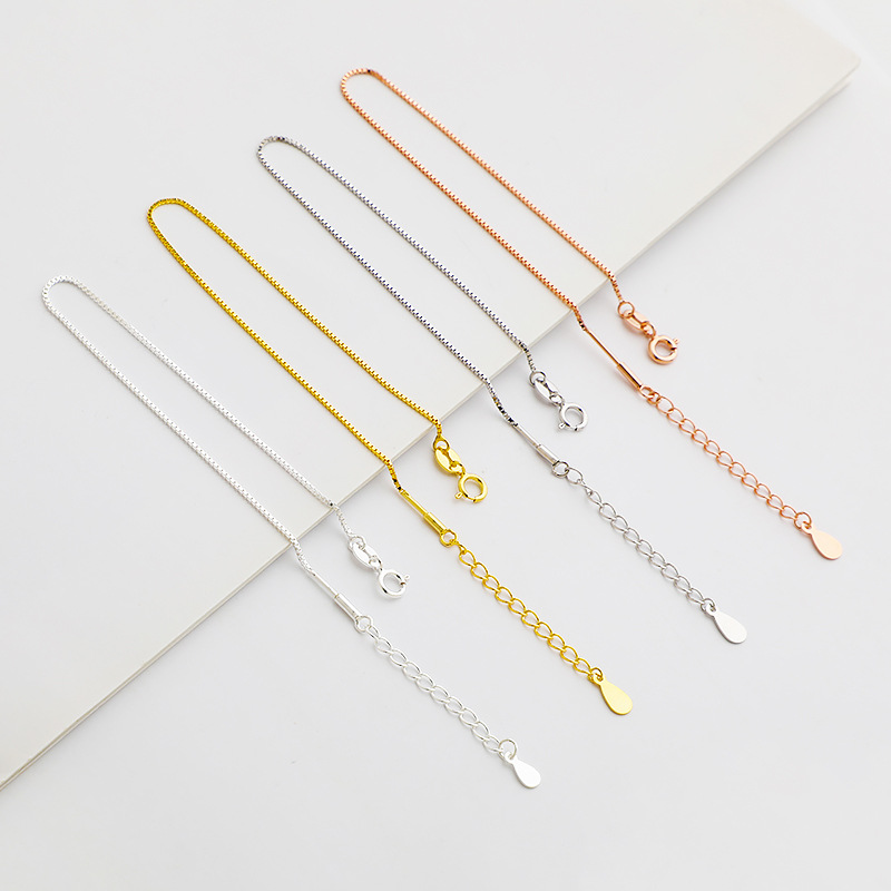 S925 sterling silver screw buckle bracelet bracelet twist buckle box chain bracelet DIY beaded with chain piercing beads