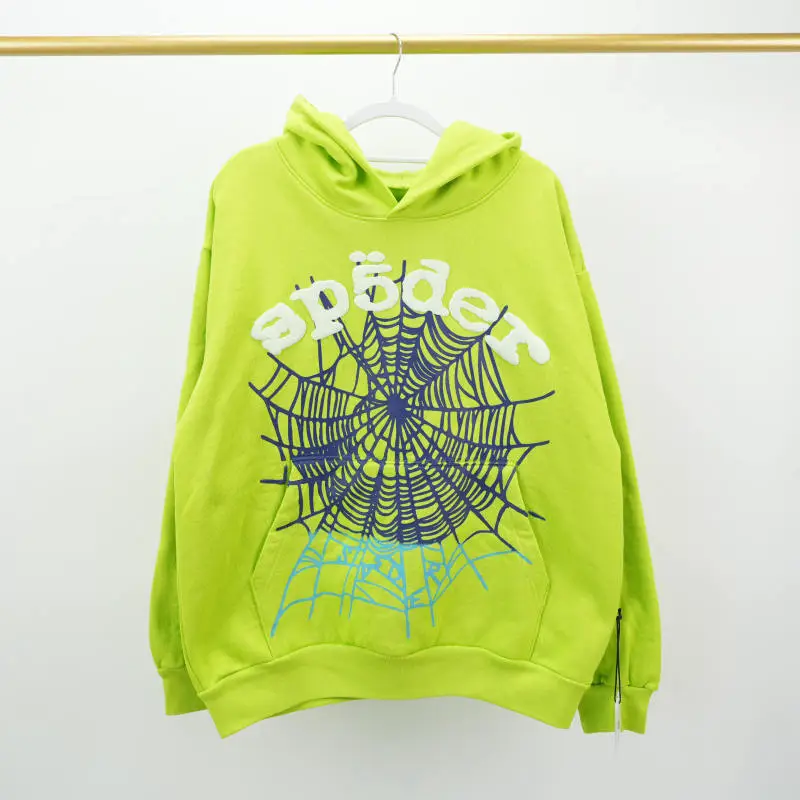 Green Spider Web Print Sweatshirt