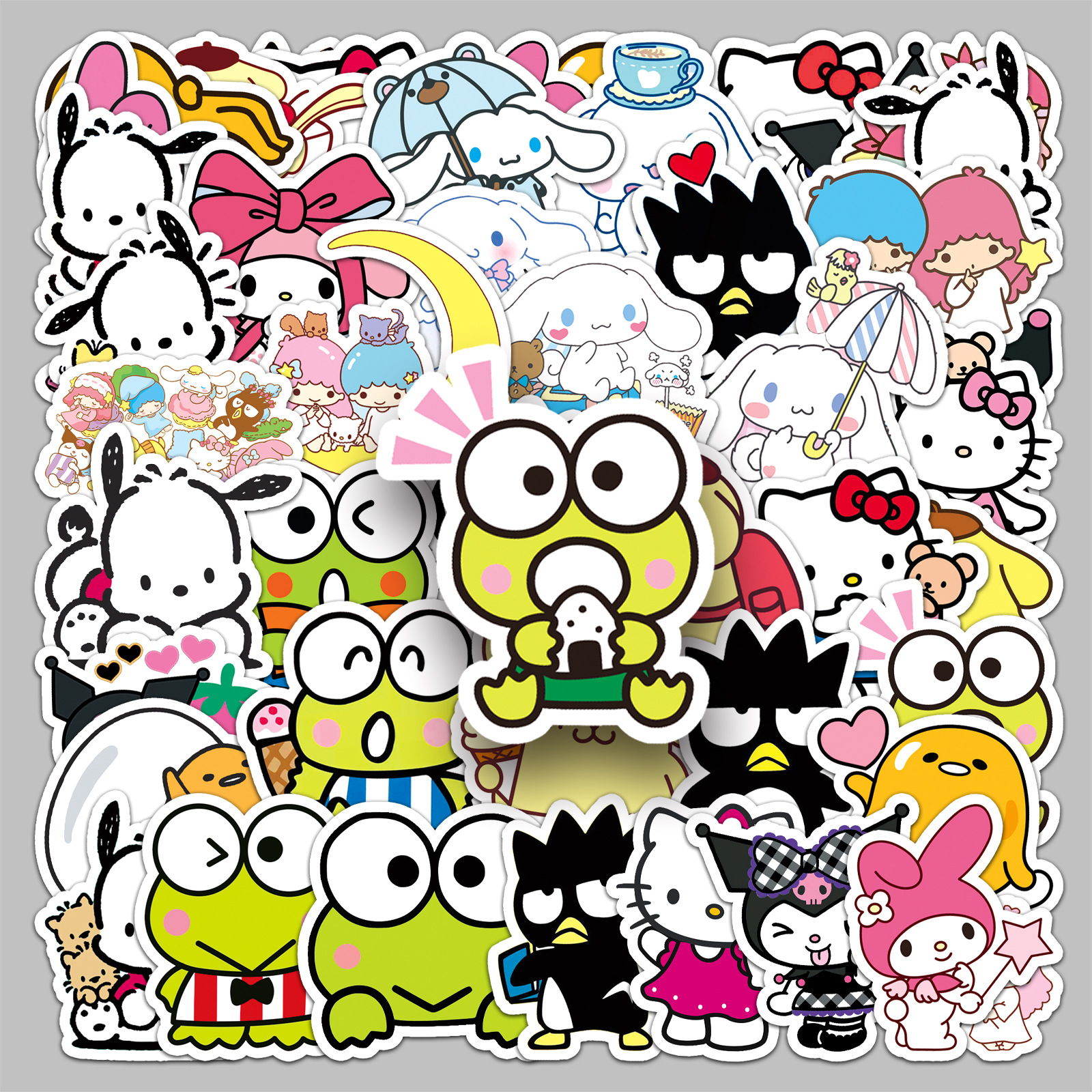 51 Sanrio mixed cartoon Yugui dog KT cat Pacha dog waterproof decorative computer phone case stickers wholesale