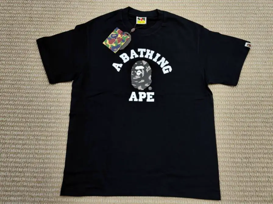 Cross-border wholesale 2024 summer new fashion brand classic ape-man camouflage lightning print men's and women's cotton short-sleeved T-shirt