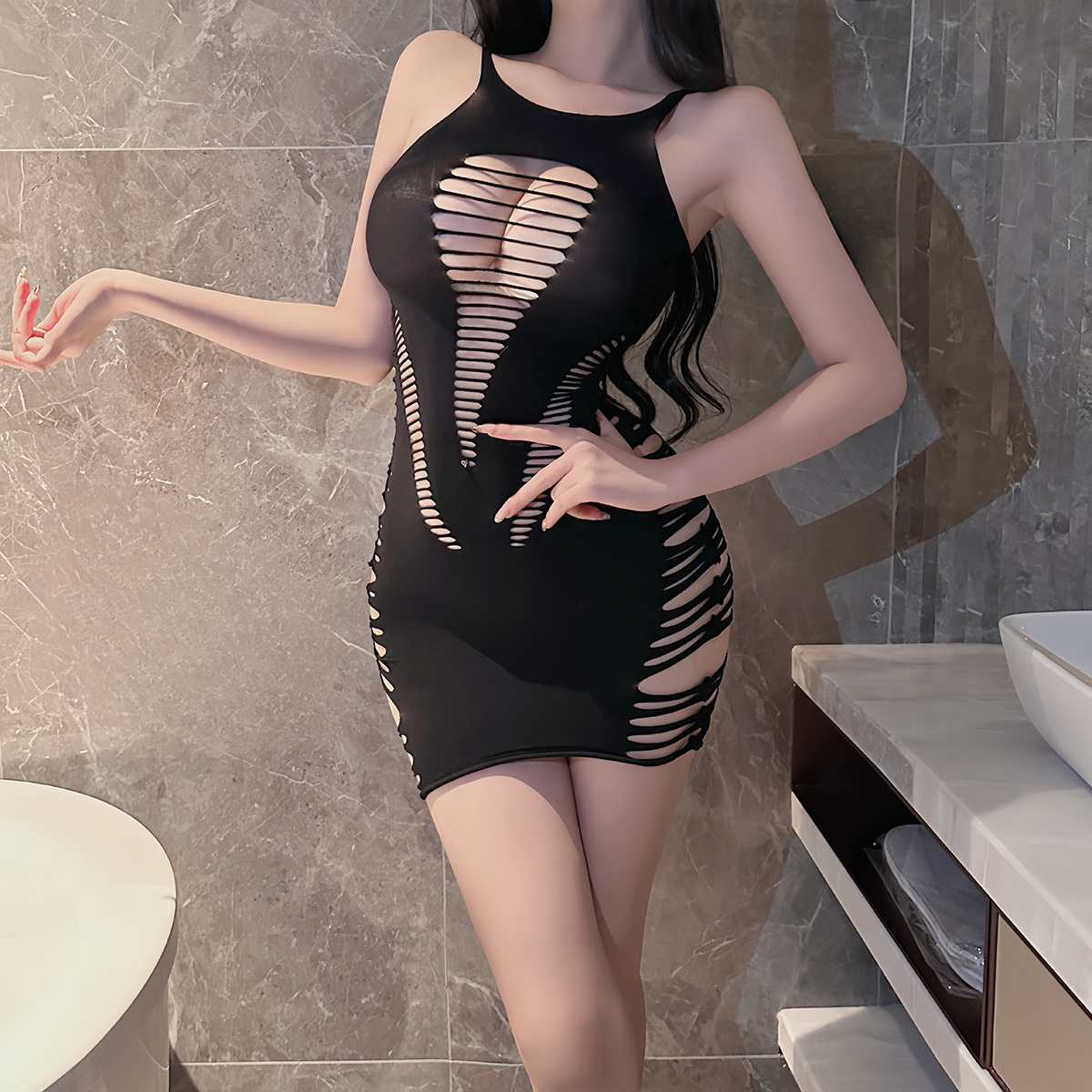suit Pants Fishnet Socks Women's Sexy Transparent Hanging Nets Pumpsuit Socks Pure Open Crotch Seductive Underwear