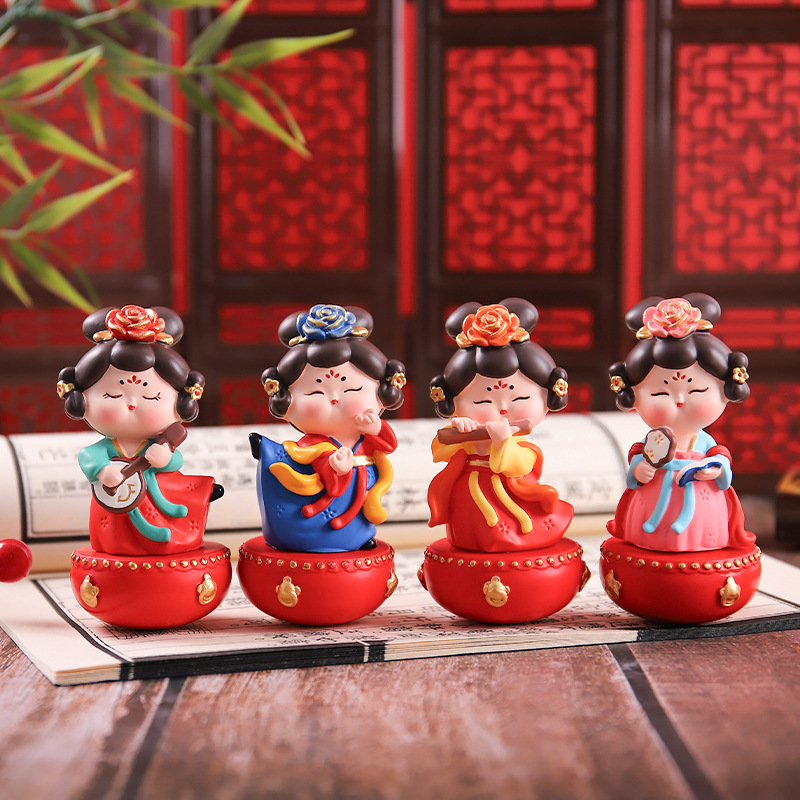 Creative National Tide Tang Palace Fu Tumbler Little Sister small size Ornaments National Style Office Entrance Decoration housewarming gifts