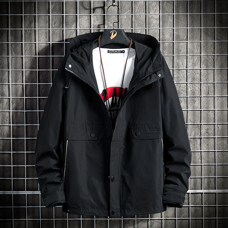 Men's Jacket Air Force One Japanese Aviator Jacket Trendy Brand Loose Hooded Workwear Windproof Jacket for Men