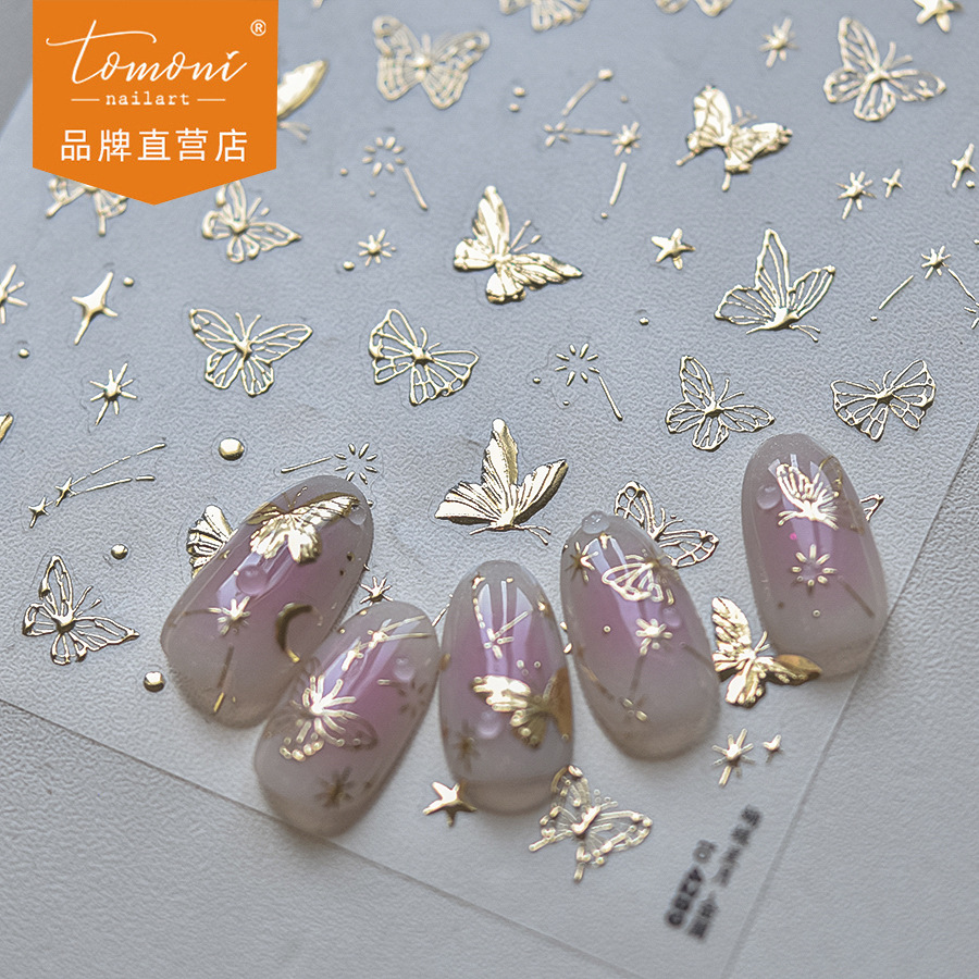 Tomoni Bronzing Nail Art Sticker Explosions Stationery Mobile Phone Nail Art Nail Art Sticker Butterfly Star Moon Nail Art Auxiliary Sticker