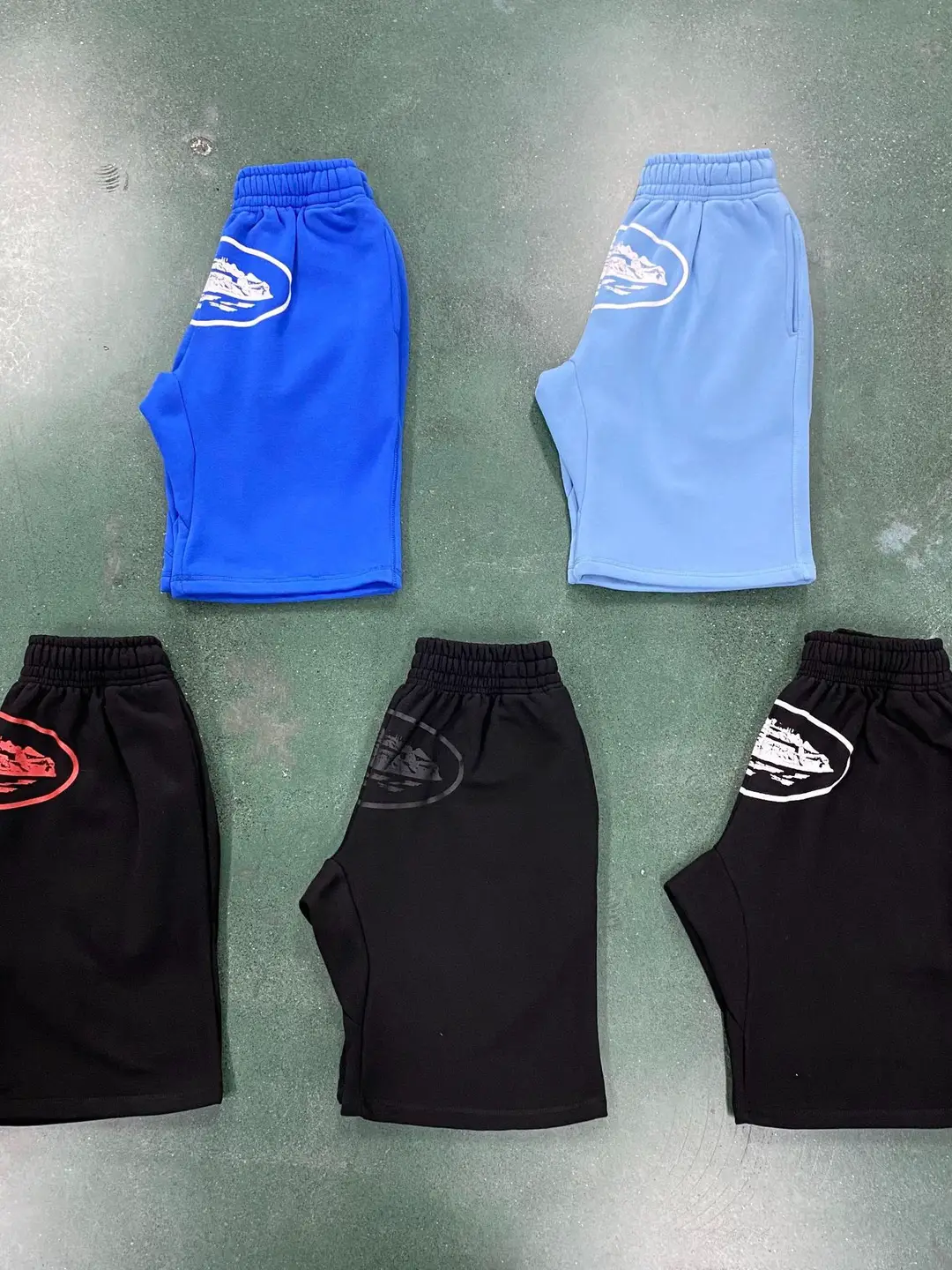 High-Quality American Street Hip-Hop Printed Knitted Shorts Men's Trendy Summer Loose High Street Mid-Length Shorts