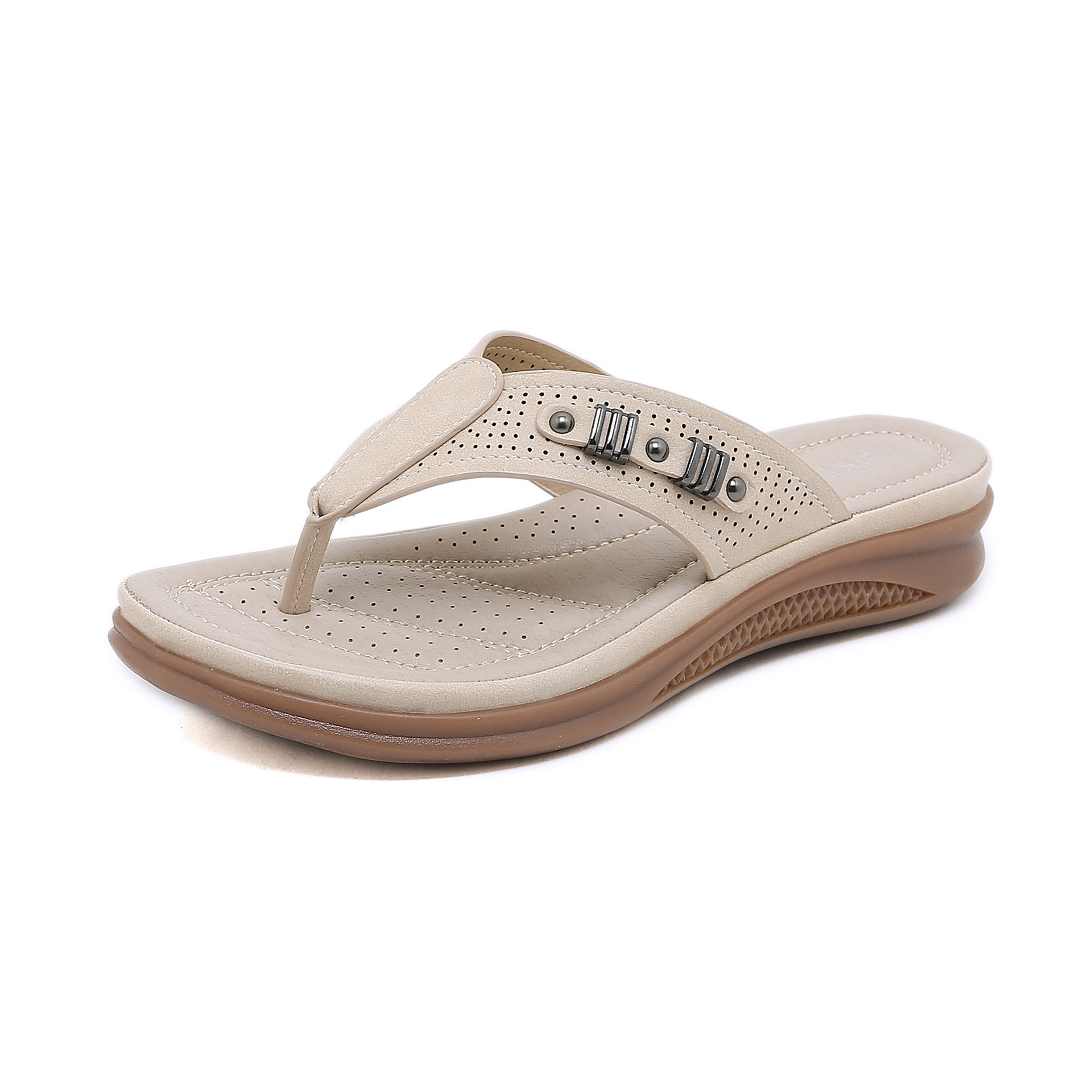 Z637-7 New 2025 European and American Sandals Women's Cross-Border Casual Lightweight Large Size Retro Wedge Comfortable Sandals