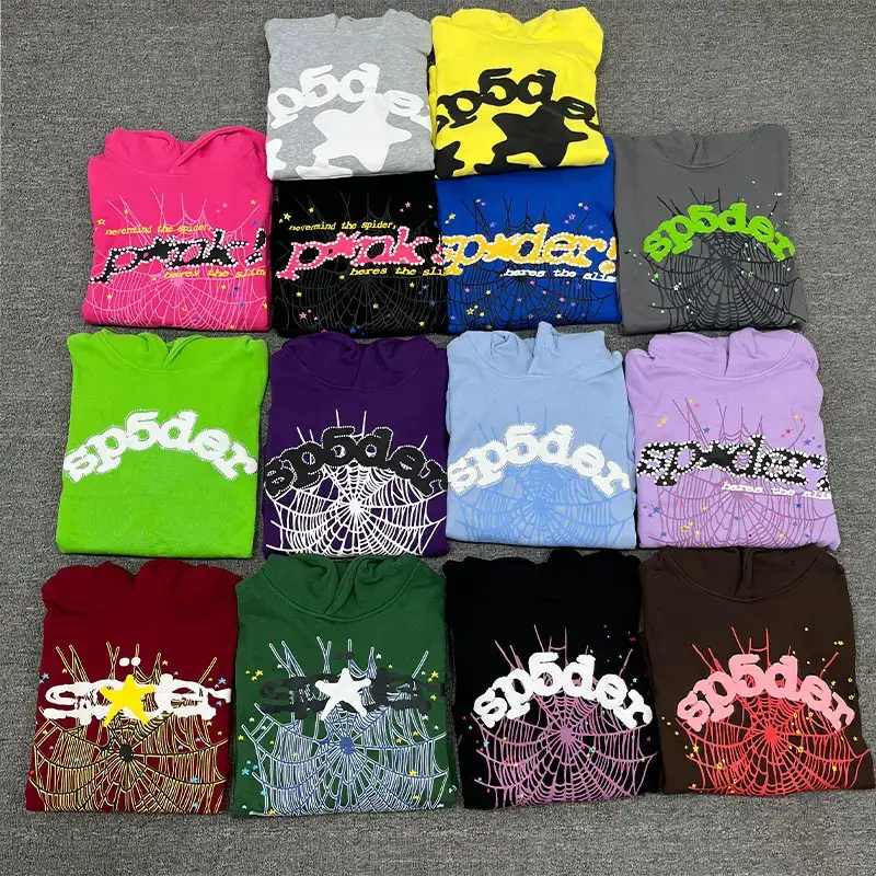 Young Thug American Sp5der 555555 Pink Hoodie Hoodie Sweatshirt Loose