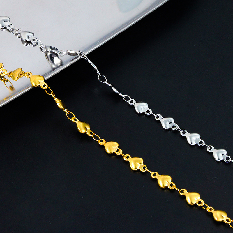 Stainless steel peach heart chain jewelry vacuum plating gold chain diy necklace bracelet fashion popular love decorative chain