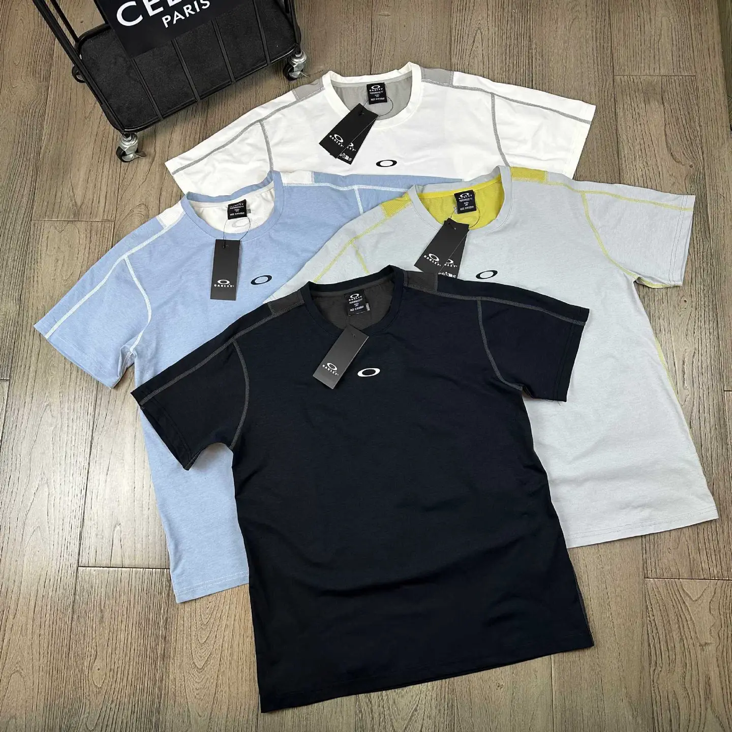 O@Kley Functional Outdoor Breathable Stitching Contrasting Color Summer Round Neck Couple Casual Short-Sleeved T-Shirt Trendy for Men and Women