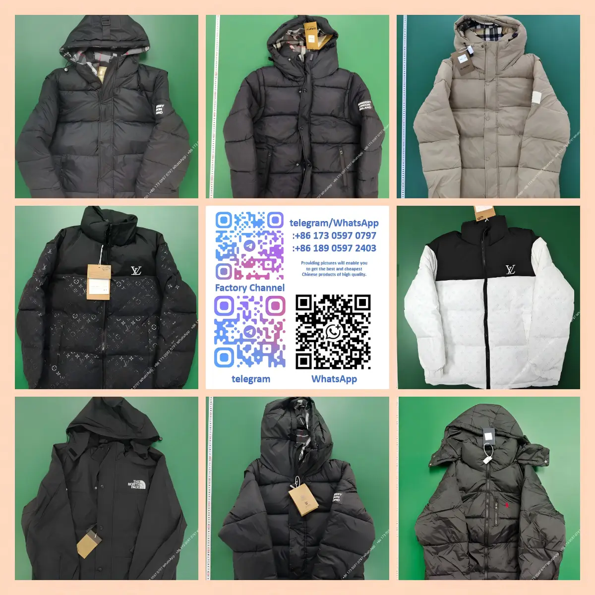 ab13-爆款限时特价男女款加厚羽绒服夹克(非质量问题不支持无理由退换货) +86 173 0597 0797