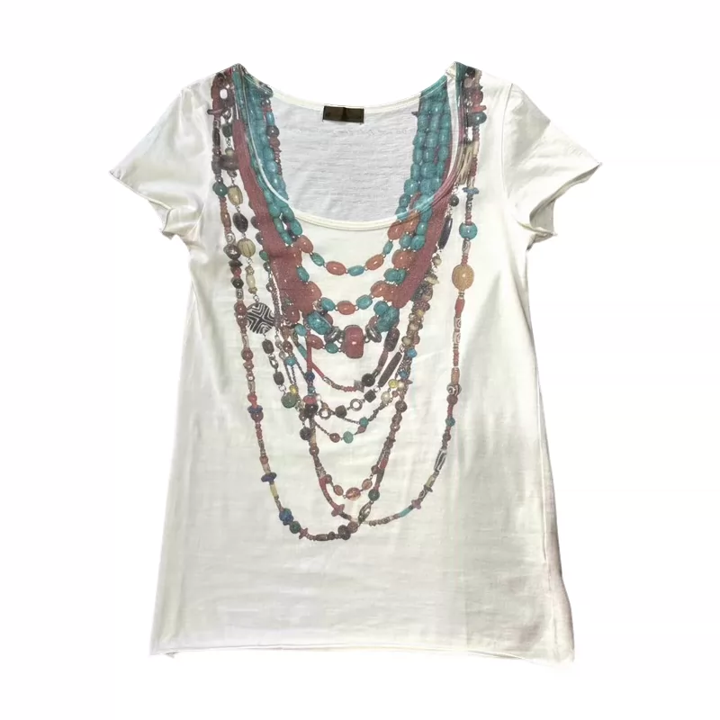 Ifsixwasnine Visual Style Medieval Tribal Totem Necklace Printed Short-Sleeved T-Shirt