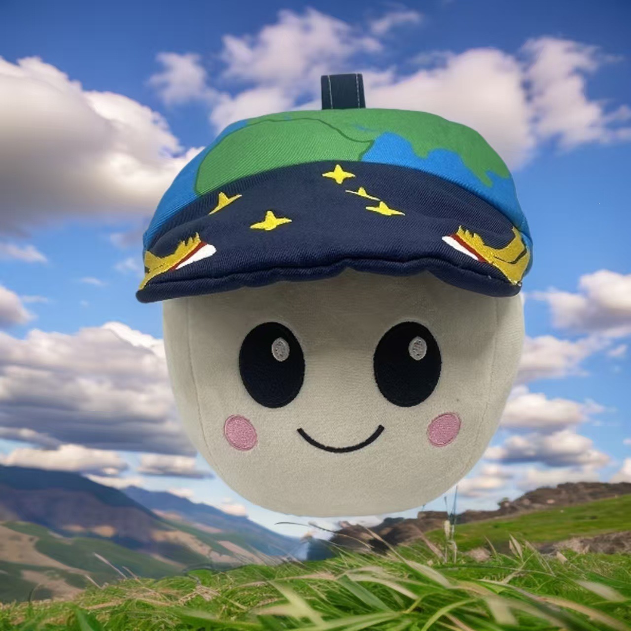 Cross-Border New Product Earth Hat Moon Doll Plush Toy Children's Cartoon Pendant Cute and Fun Toy