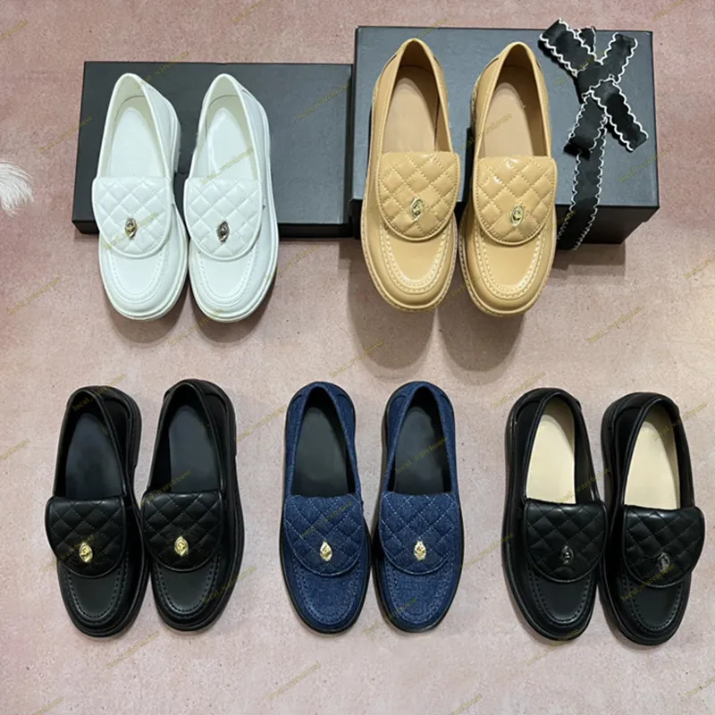 In-Stock Foreign Trade High-Version Chanel-Style Quilted Flip Book Bag Buckle Slip-On Retro Women's Versatile Loafers