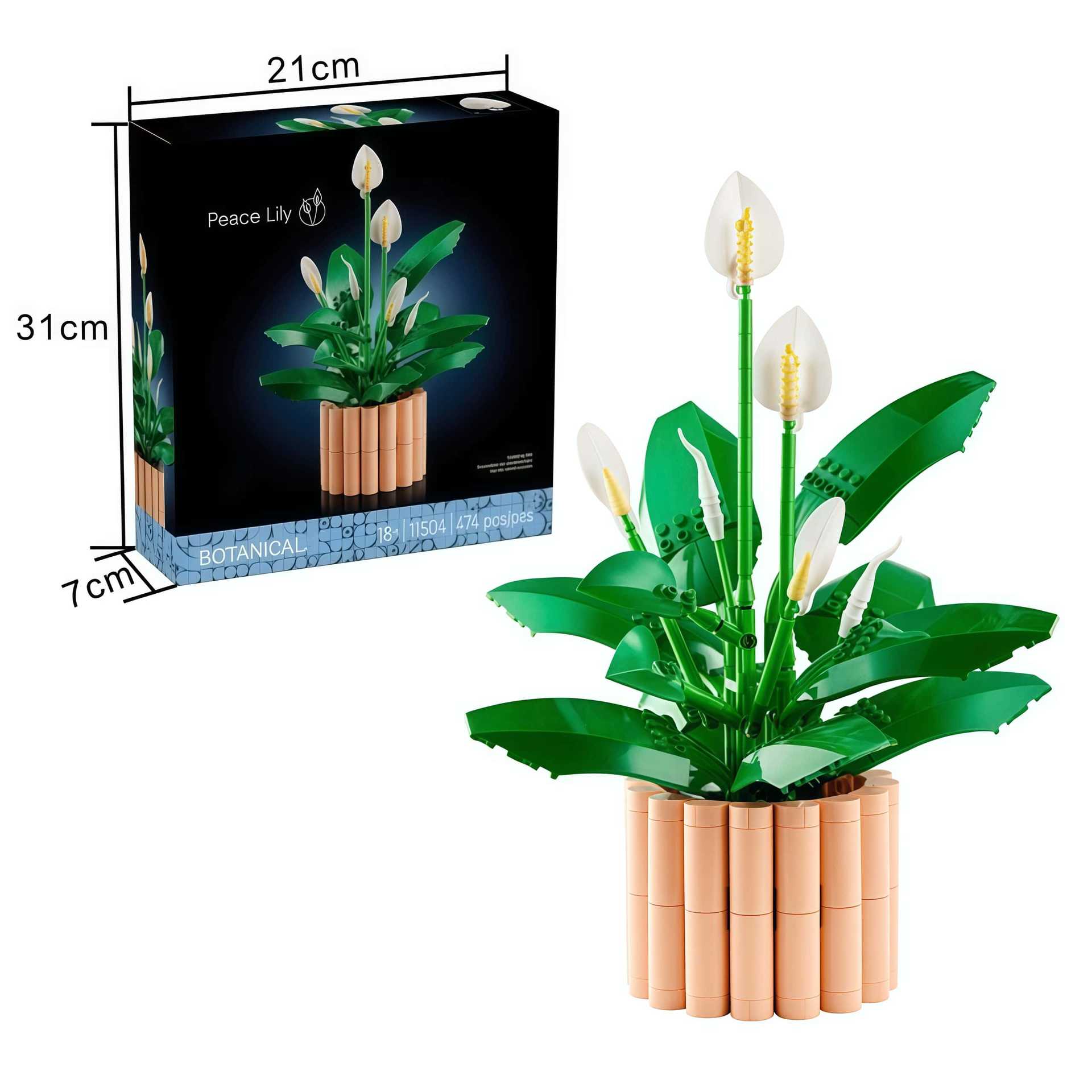 Compatible with Lego Bricks 11504 Peace Lily Everlasting Flower Rose Valentine's Day Gift Bouquet Assembly Toy QC 写真 1688 Qualit.ly