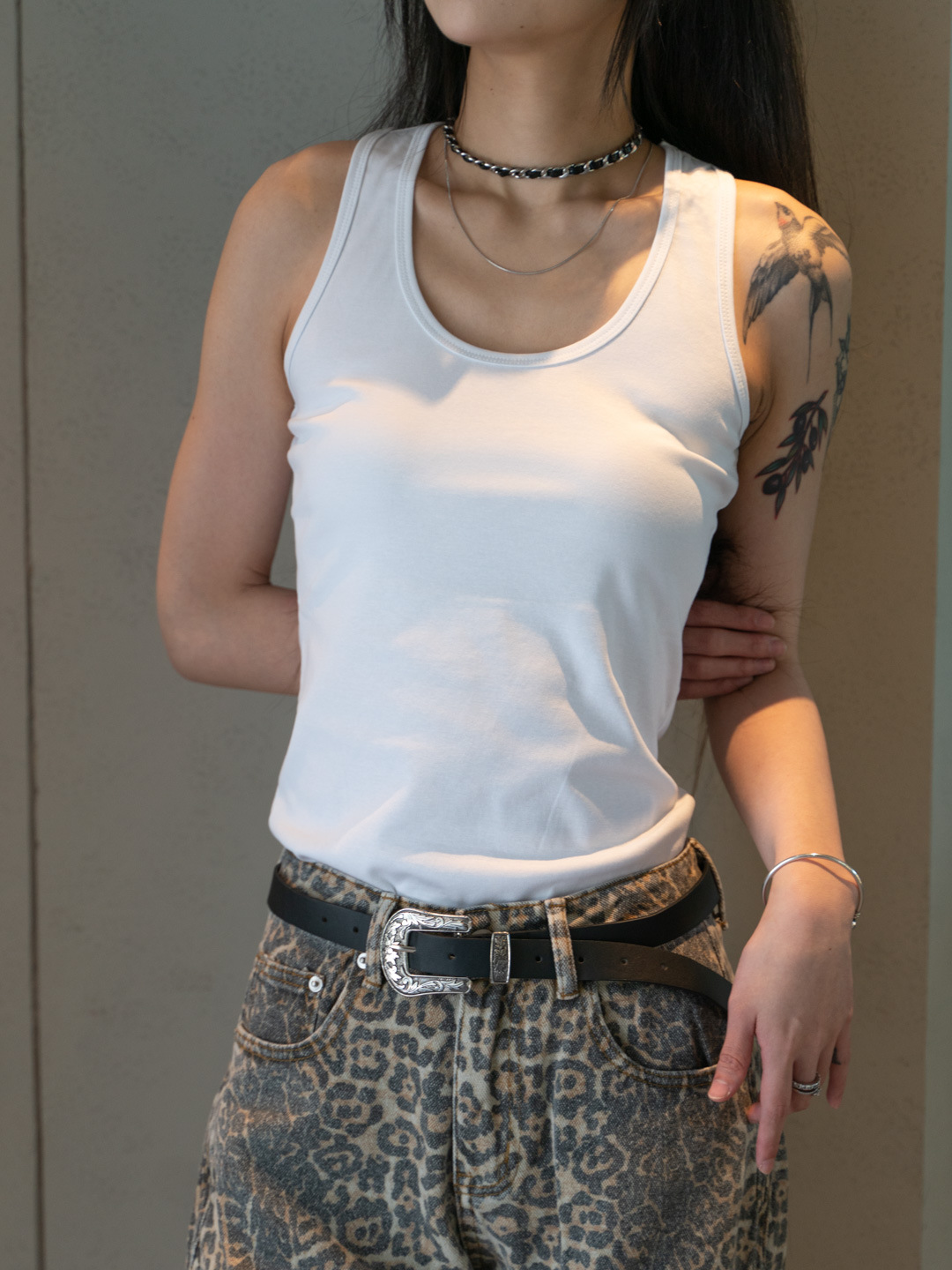 Xia Xin All-match Basic Versatile Ringed Cotton Cleat Knitted Tight-fitting Slimming Stretch I-shaped Vest Women's 3059 Camisole
