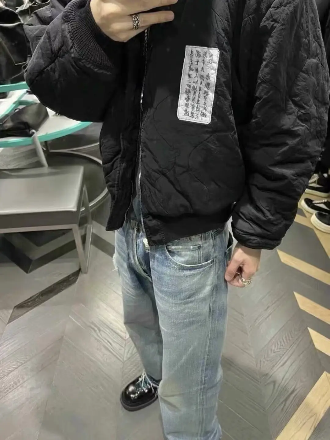 [Melancholy Magic] Erd Poetry Patch/Bomber Reversible Cotton Jacket Pilot Jacket Bomber Heavyweight Edition