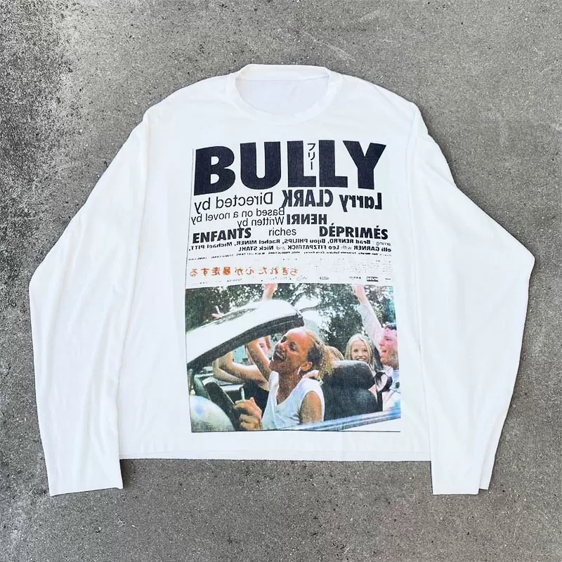 Erd Ultimate Grail 2019'Bully' Vintage American High Street Simple Long-Sleeved T-Shirt