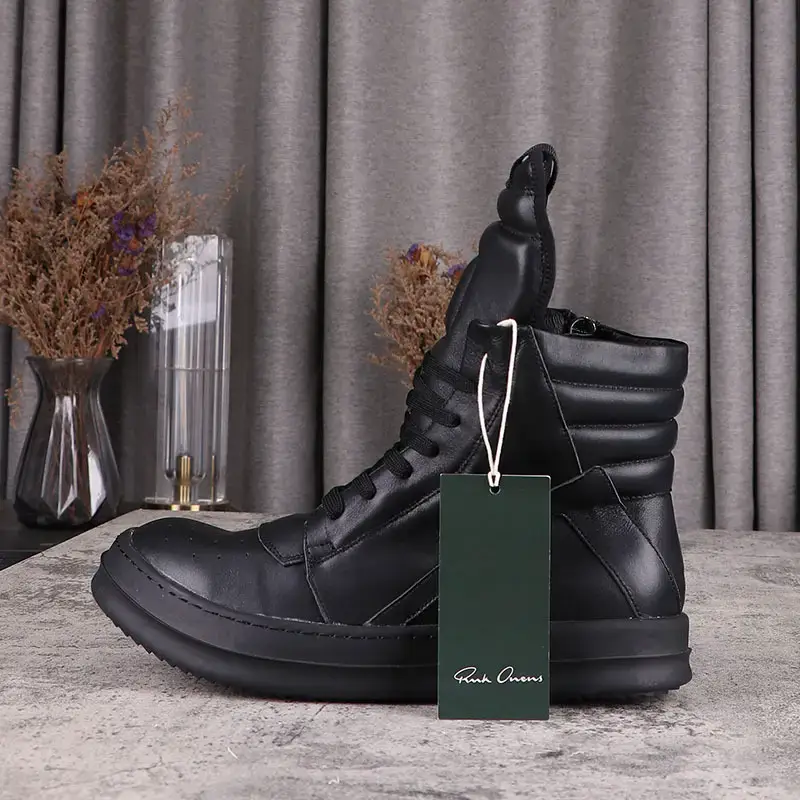 C411 high-top shoes men's thick-soled height increasing European Station short boots Women's ro men's board shoes men's trendy All Black Inverted triangle