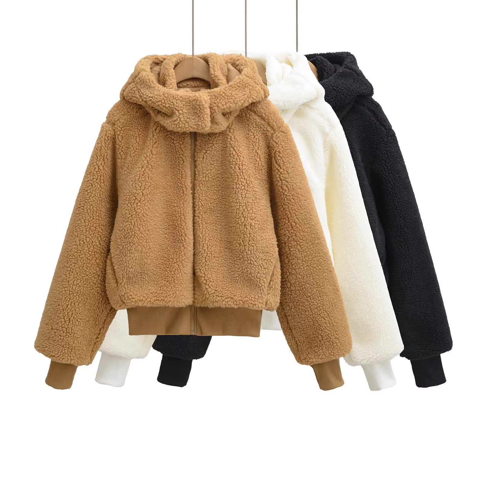 Eco-Friendly Faux Fur Coat for Women 2025 New Autumn and Winter Thickened Petite High-End Stylish Hooded Jacket