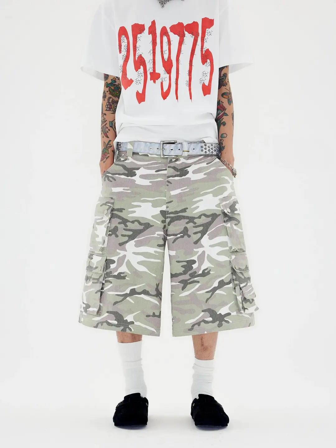 Chai (Detachable) Camouflage Original Niche Design 350g Casual Versatile Canvas Shorts Cropped Pants