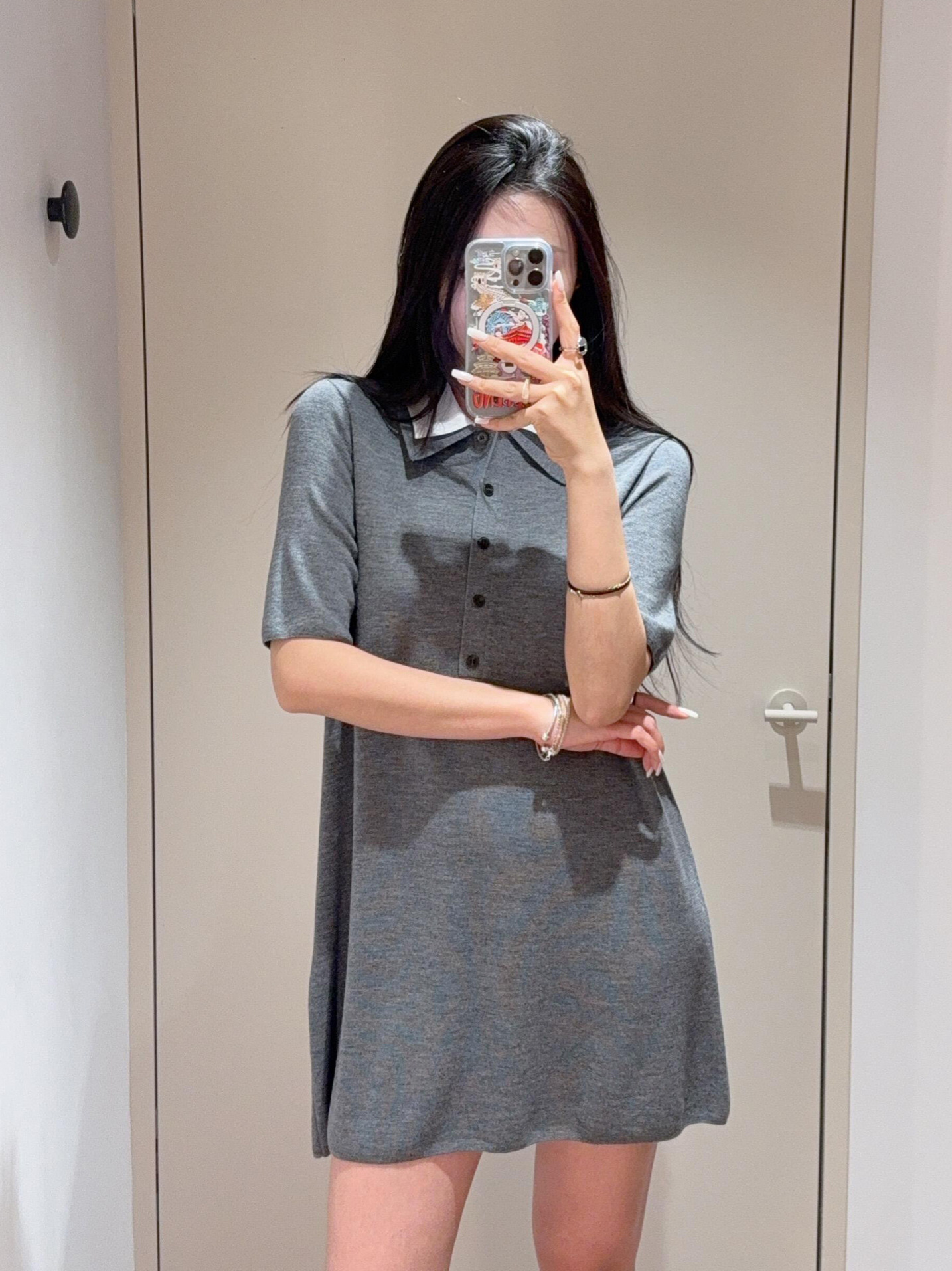 C Brand Gray A-Line Knitted Dress Gray Casual Dress Versatile for Work and Commuting 26 Spring New Arrivals 1323942001