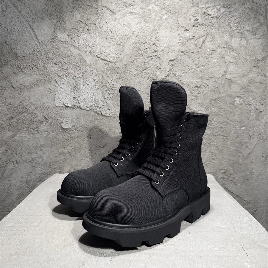 Xuan Zhan CASABLANCA Thick soled High cut Canvas Shoes Sports and Leisure Board Shoes Derby Work Boots Big Head Martin Boots