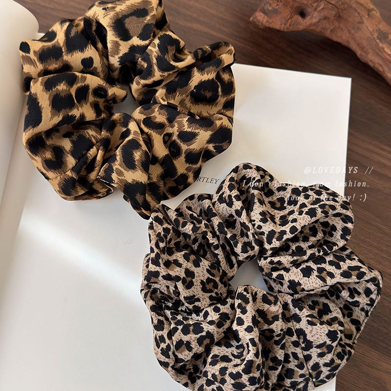 Personalized All-match Leopard Large Intestine Hair Ring Millennium Hot Girl Low Horsetail Hair Strap Hair Strap High-grade Large Hair Accessories