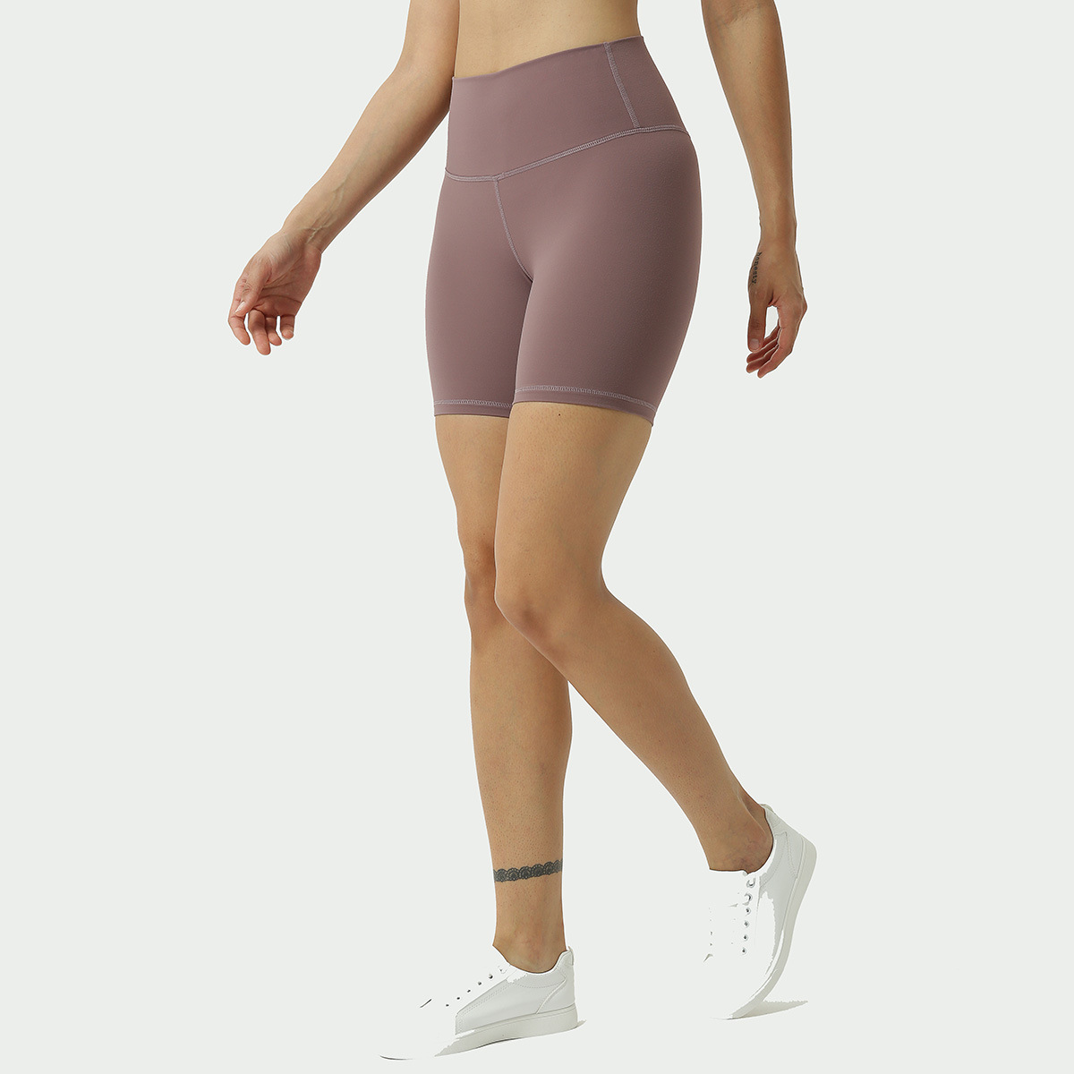 A generation of new sports yoga shorts women's double-sided sanding nude running shorts high waist hip shorts