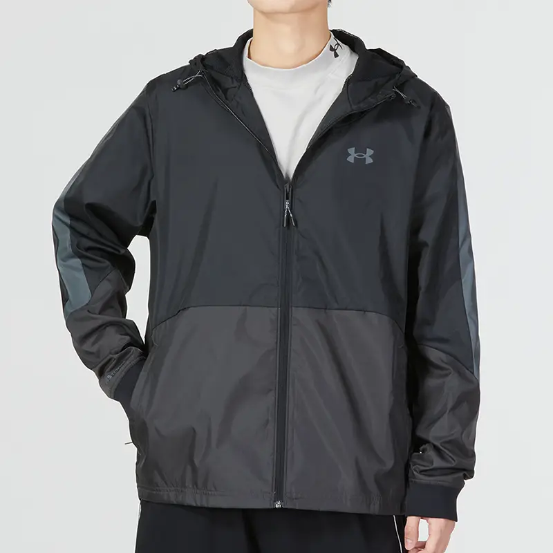 Under Armor Official Hooded Outwear Men's Spring New arrival Outdoor Running Sportswear Windproof and Water-Repellent Woven jacket