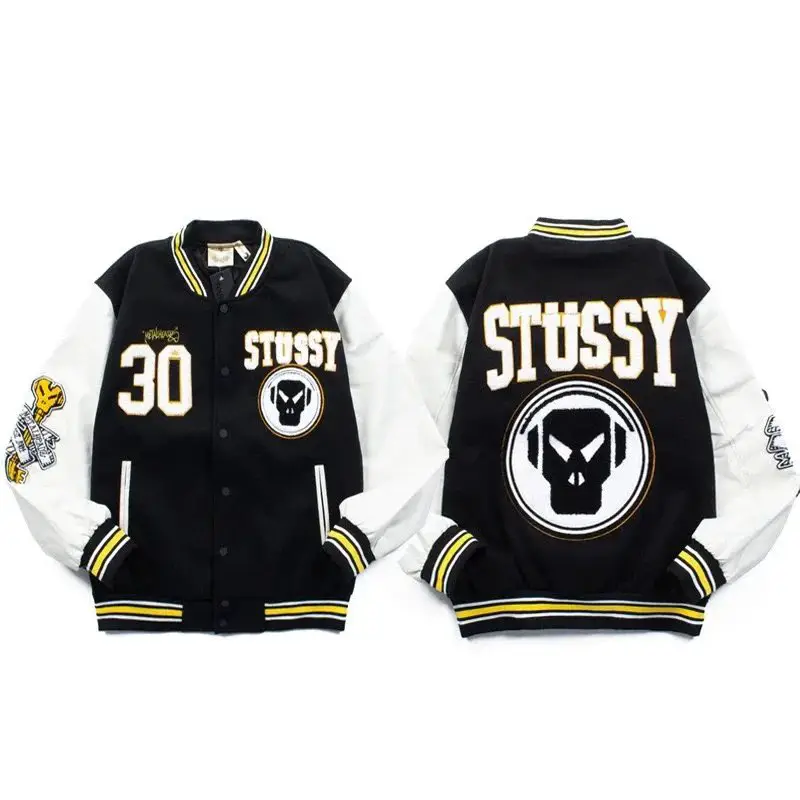 24 new Europe and the United States STU letters baseball jersey men and women with the same paragraph