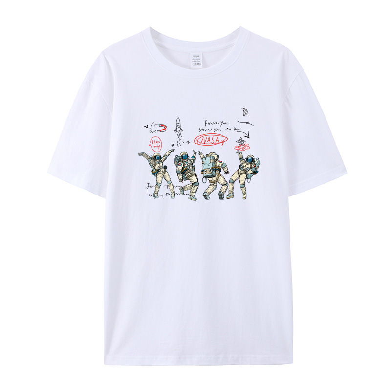 ebay Amazon wish AliExpress LAZADA foreign trade NASA spaceman cotton printed short sleeve t-shirt