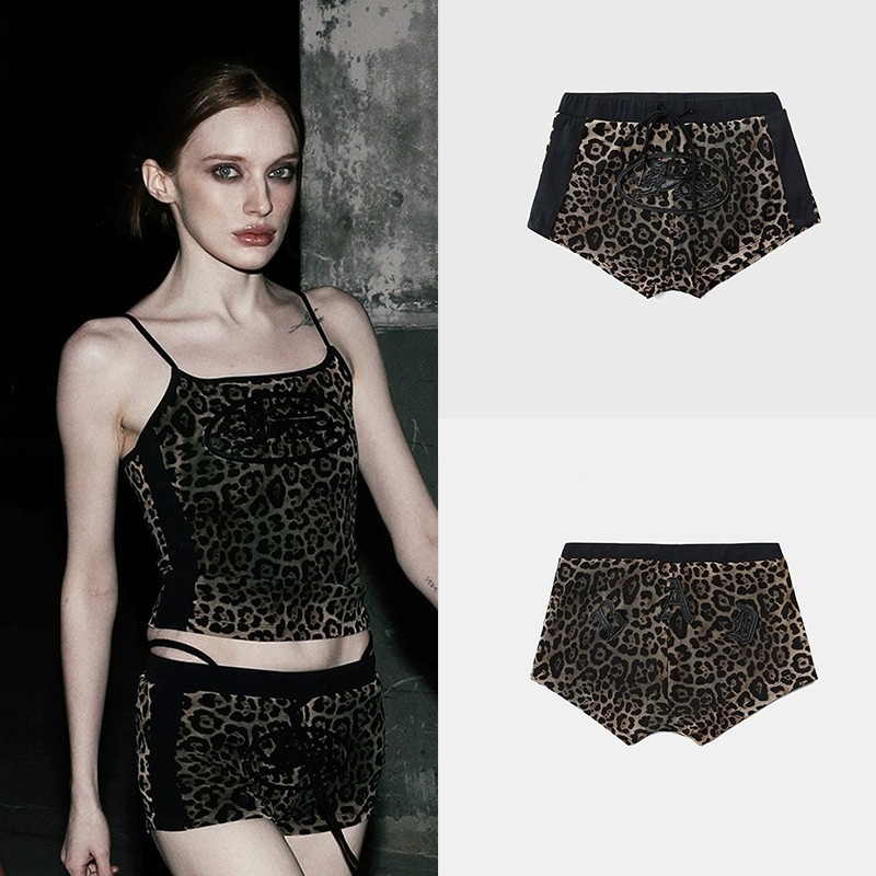 Korean Badblood Bcac Series American Sexy Leopard Print Shorts Female Sexy Hot Pants Sports Casual Three Points