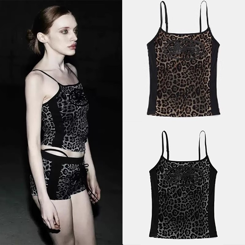 Badblood Bcac Series Sexy Leopard Print Camisole Women's Casual Sexy Slimming Look Niche Tops