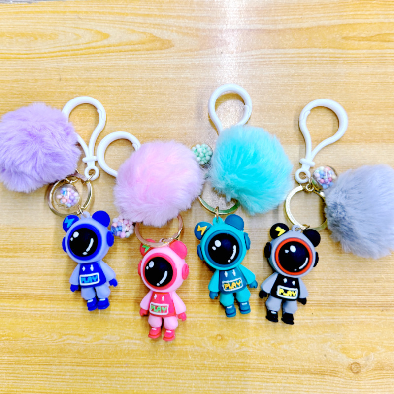 Lightning Bear Keychain Car Keychain Personalized Fashion Cartoon Boys and Girls Bag Pendant Exquisite Astronaut