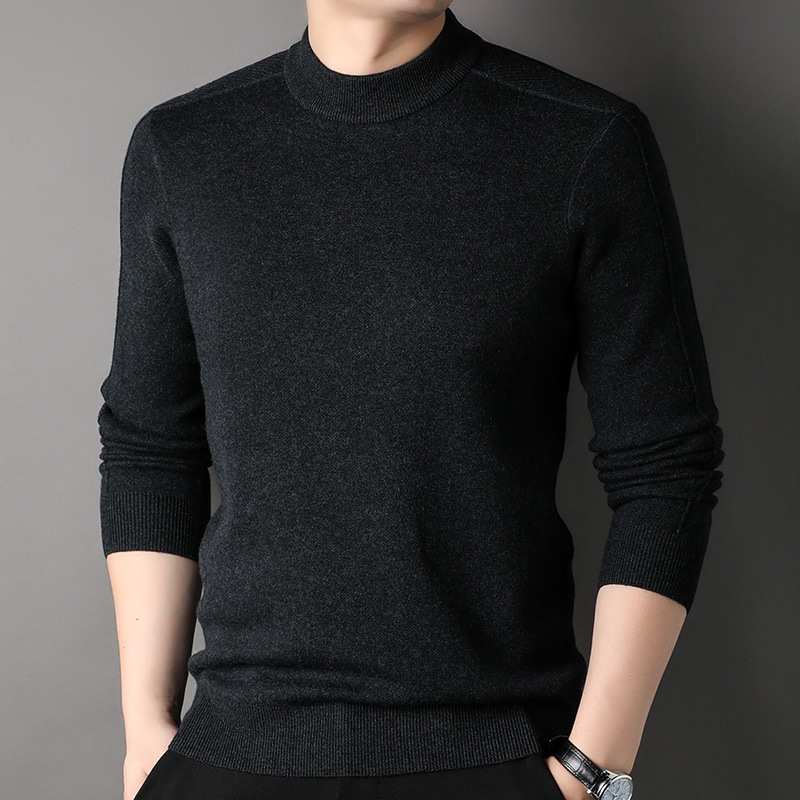 480g Thickened 100 Pure Wool Sweater Men's Siping Winter New Half Turtle Neck Sweater Men's Puyuan Wool Sweater