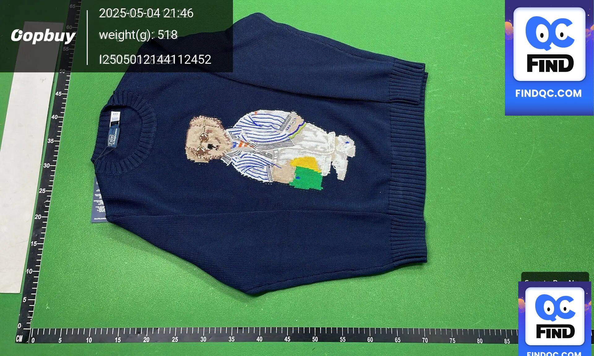 2025 Spring and Summer Ralph Lauren Men's and Women's Knitted Embroidery Bear Heavy Industry Weaving Flower Round Neck Long Sleeve Pullover Loose Version QC