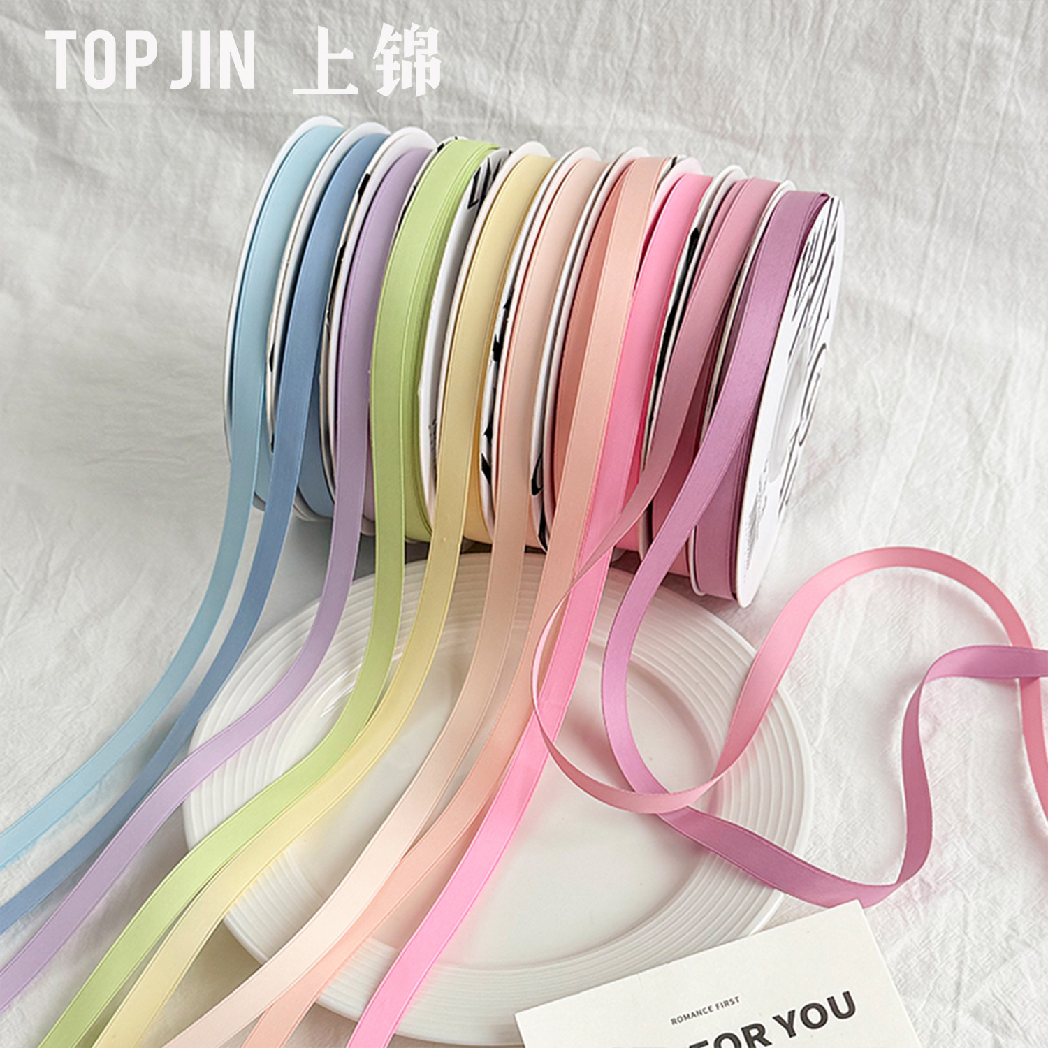 1.0cm matte milk ribbon flower bouquet ribbon strap gift box packaging material Ribbon Baking